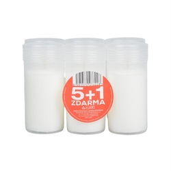 Svíčka parafínová 5+1 ZDARMA, bílá 6 x 80g