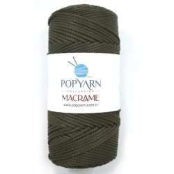 POPYARN Příze Macrame B014 - khaki zelená, 100g 140m