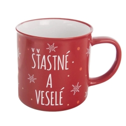 Hrnek keramický VLOČKA Šťastné a veselé O0349