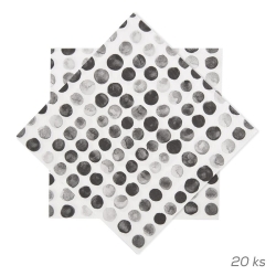 Ubrousek papír puntíky 20 ks 33x33 cm O0563