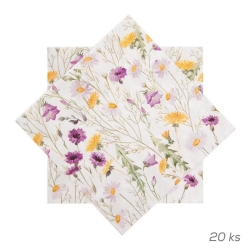 Ubrousek papír jarní květy 20 ks 33x33 cm fialová O0565