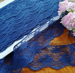 Silonová krajka šíře 45 mm, Barva Modrá