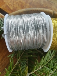 Dutinka s lurexem Ø1 mm kulatá, vánoční, Barva Stříbrná