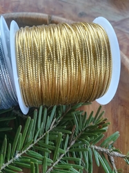 Dutinka s lurexem Ø1 mm kulatá, vánoční, Barva Zlatá 
