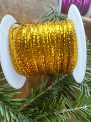 Dekorační stuha s lurexem šíře 3 mm, Barva Zlatá 