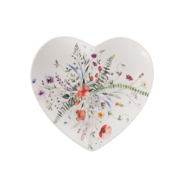 Talíř porcelánový dezertní MÁK srdce 17,5x17 cm O0558