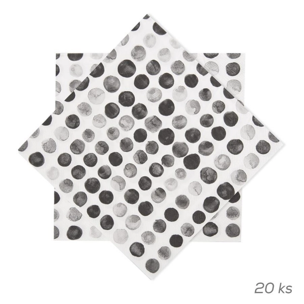 Ubrousek papír puntíky 20 ks 33x33 cm O0563