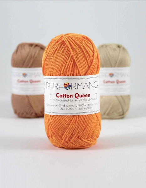 Performance Bavlněná příze Cotton Queen 2082- oranžová 50g 125m