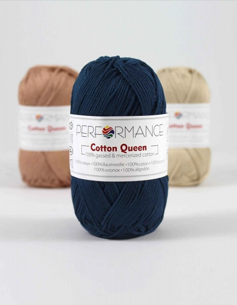 Performance Bavlněná příze Cotton Queen 2145 - modrá 50g 125m
