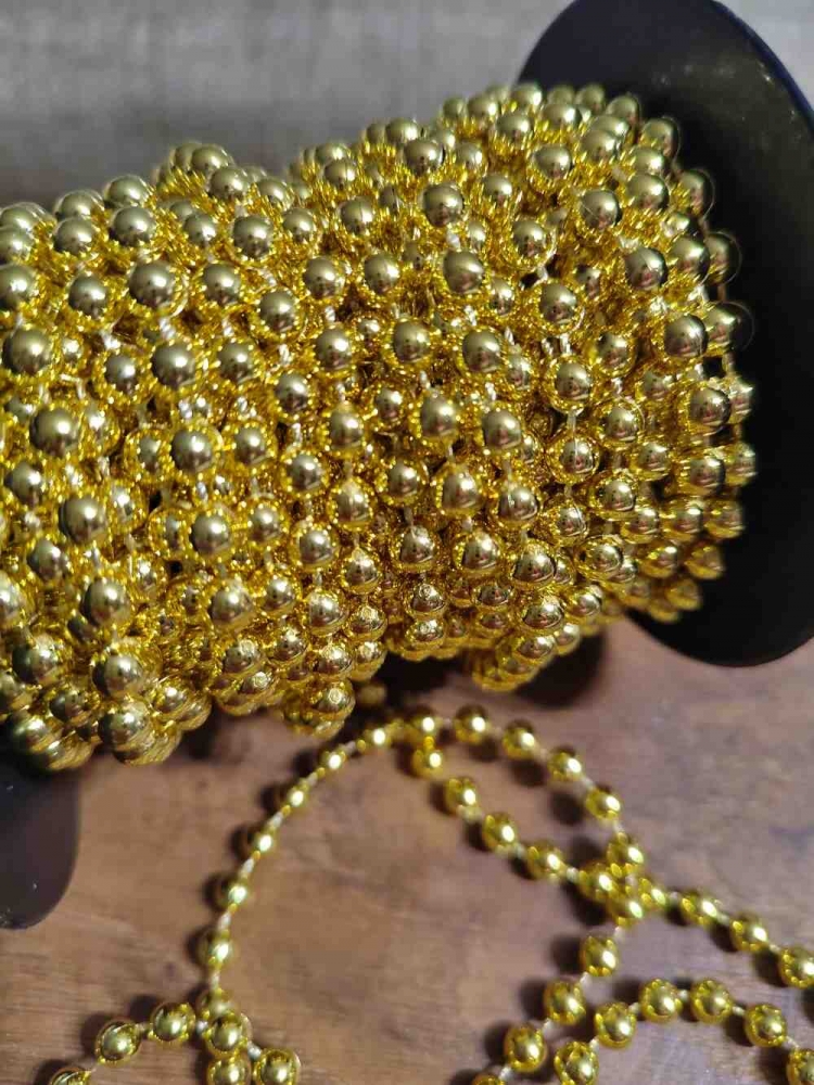 Perlový řetěz Ø5 mm zlatý