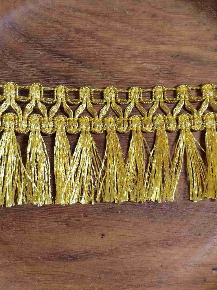 Leonské třásně šíře 45 mm zlatá