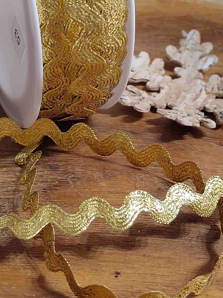 Prýmek / hadovka s lurexem šíře 5 mm zlatá