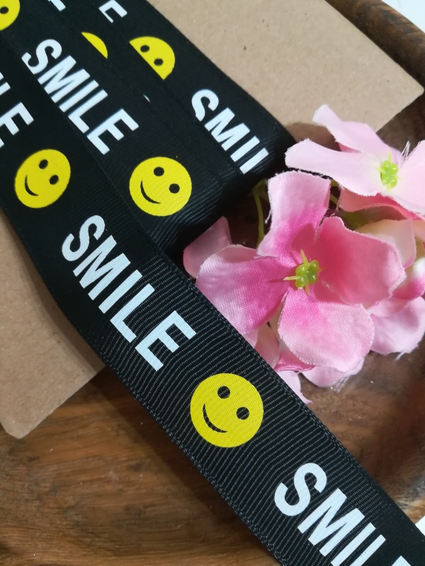Lampas / rypsová stuha Smile šíře 24 mm žlutá