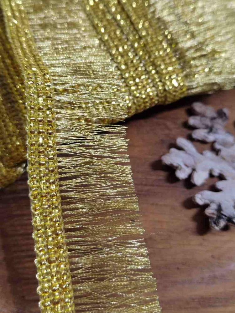 Leonské třásně šíře 30 mm zlatá