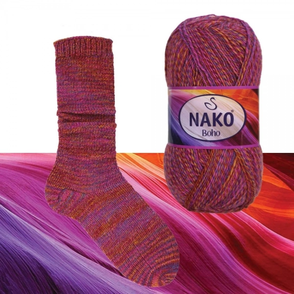 Nako Pletací příze Nako Boho 87720 - fialová