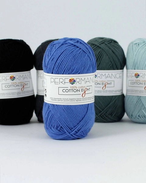 Performance Bavlněná příze Cotton Eight 1110 - modrá 50g 175m