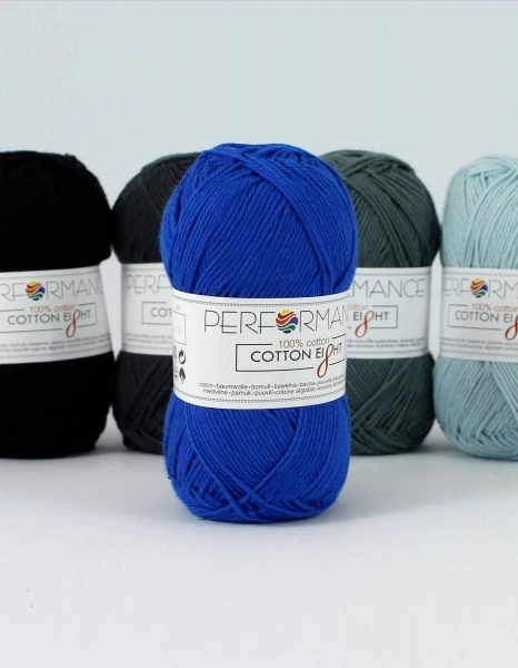 Performance Bavlněná příze Cotton Eight 1270 - modrá 50g 175m