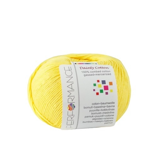 Performance Bavlněná příze Dainty Cotton 179 - žlutá, 50 g, 155m