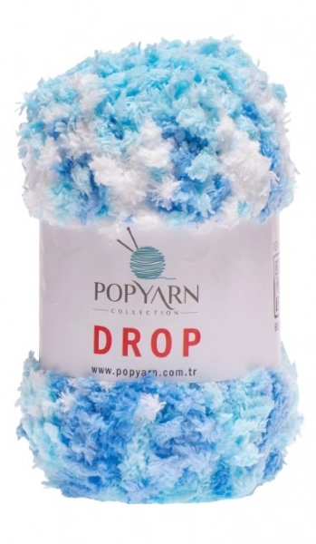 POPYARN Příze Drop B7 - modrá, 100g 55m 