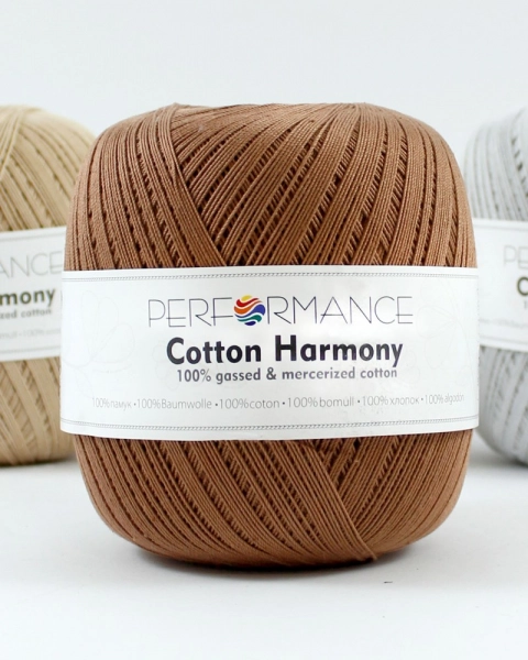 Performance Bavlněná příze Cotton Harmony 0218 - hnědá 100g 560m