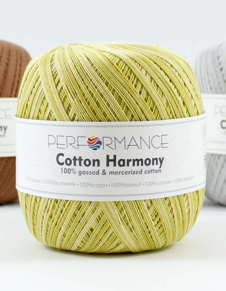 Performance Bavlněná příze Cotton Harmony 400 - zelená melír 100g 560m