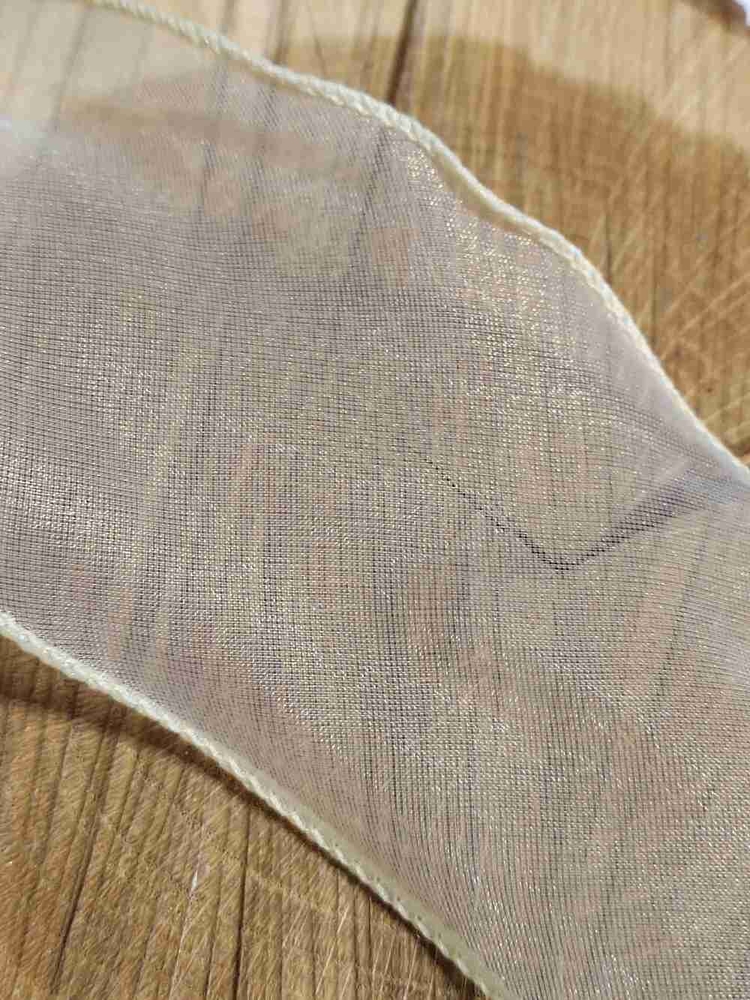 Organzová stuha s perleťovým leskem šíře 80 mm barva béžová