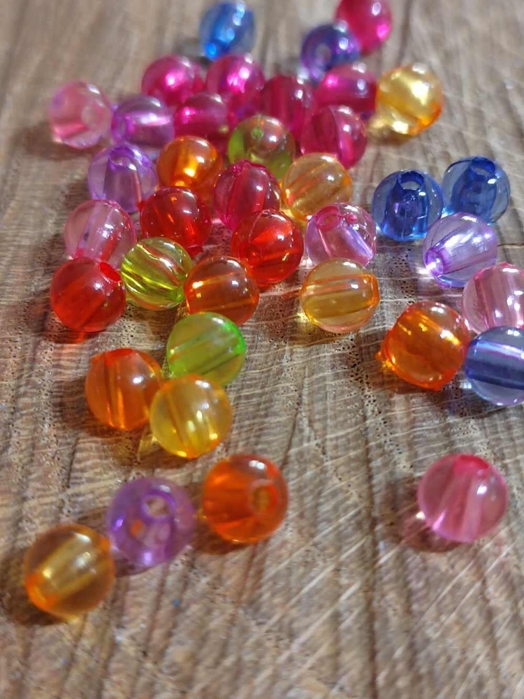 Plastové korálky Ø6 mm 20 g mix barev