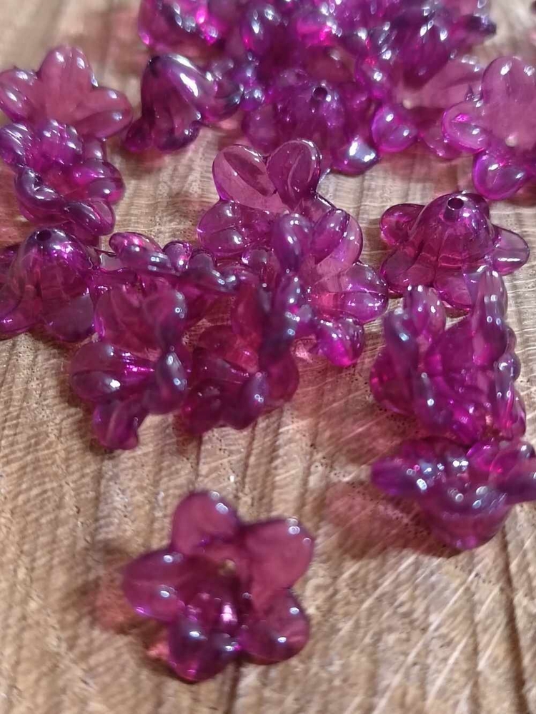 Plastové korálky zvoneček / sukýnka 12 mm 100 ks růžový oleandr