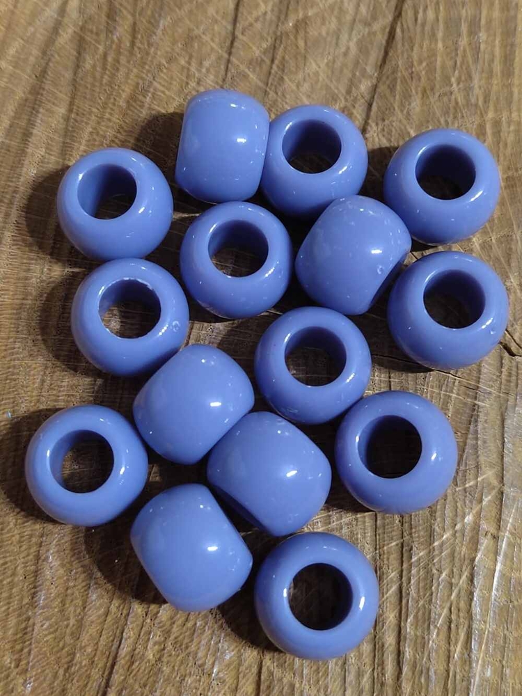 Plastové korálky s velkým průvlekem 10 ks 11x14 mm barva fialková