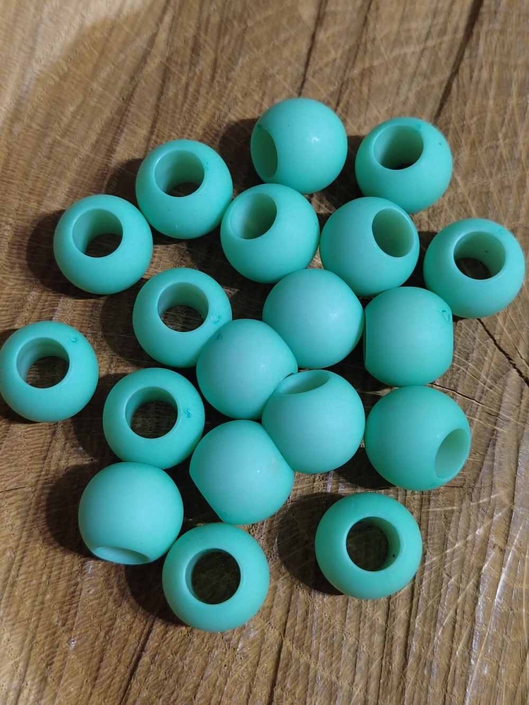 Plastové korálky s velkým průvlekem 11x14 mm mint