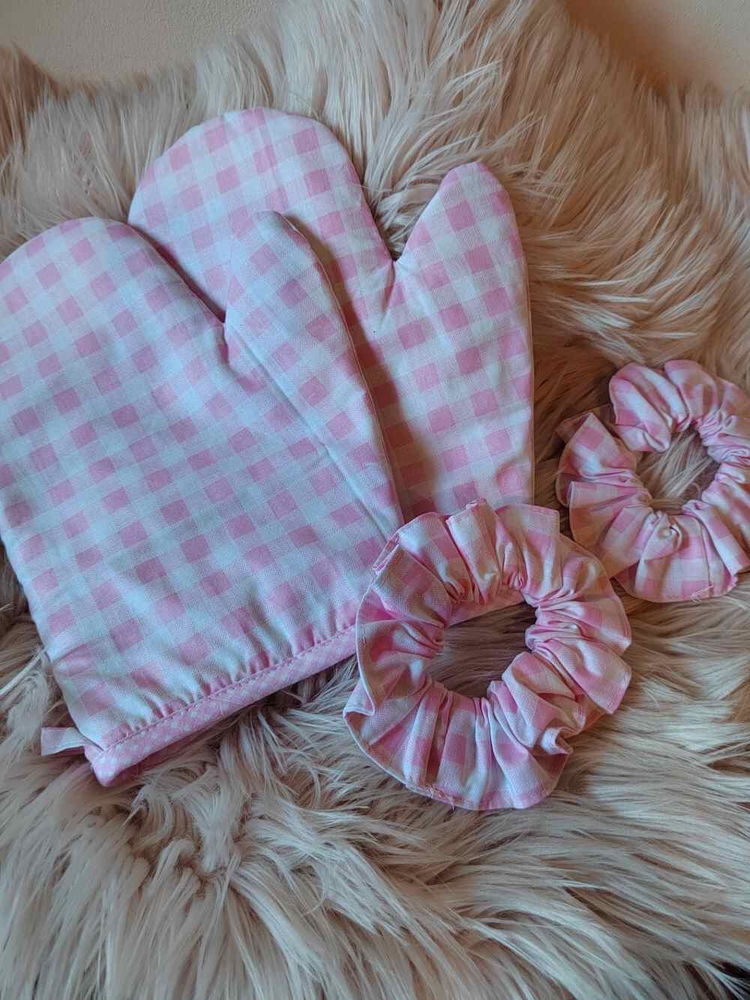 Dárková sada chňapky a gumičky scrunchie do vlasů