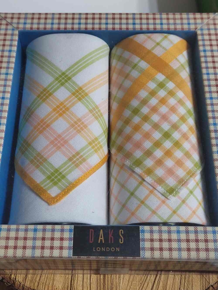 ETEX Dámské kapesníky 2 ks v krabičce barva bílá oranžová 