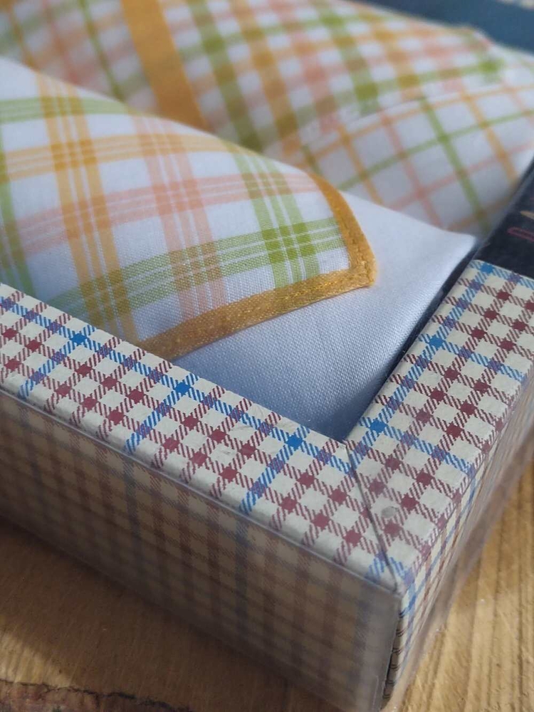 ETEX Dámské kapesníky 2 ks v krabičce barva bílá oranžová 