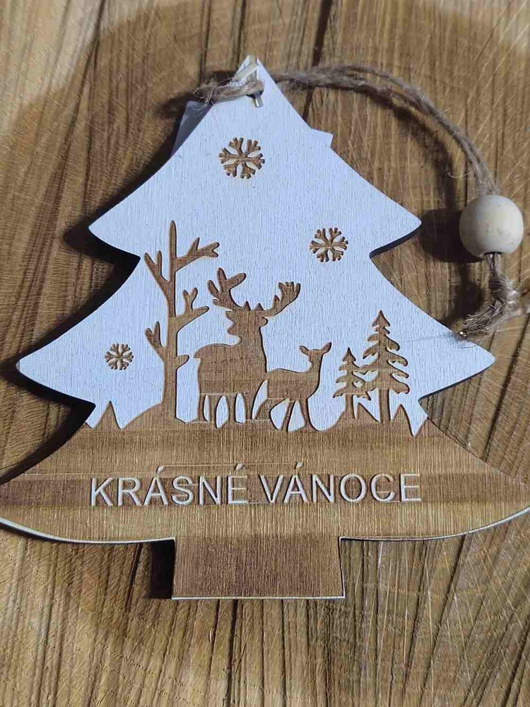 Stromeček k zavěšení Krásné Vánoce
