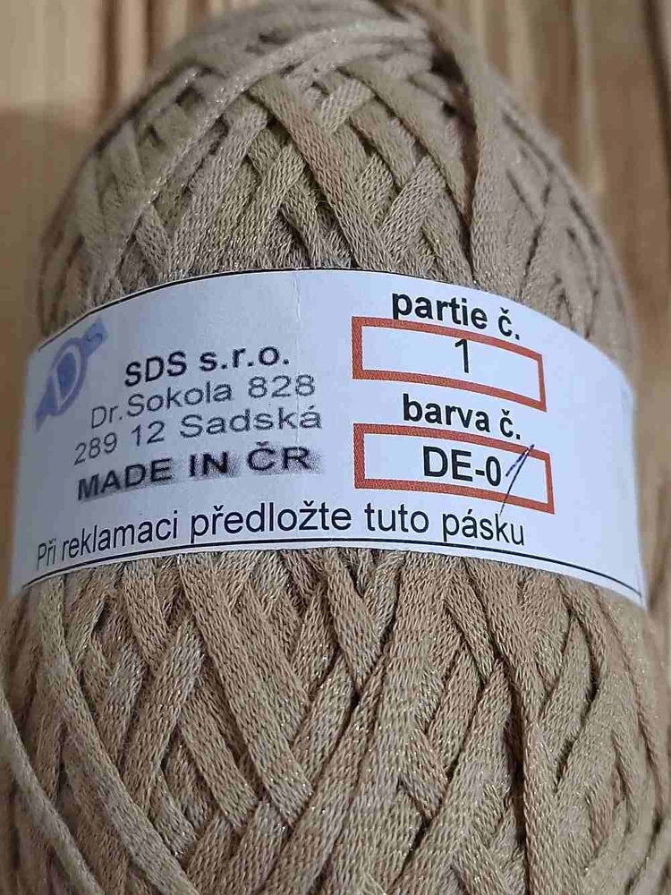 Pletací příze stužková SDS Derby hnědá světlá