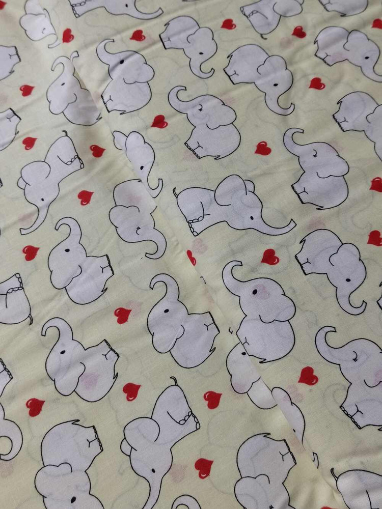 Bavlněná látka / plátno slon barva béžová světlá