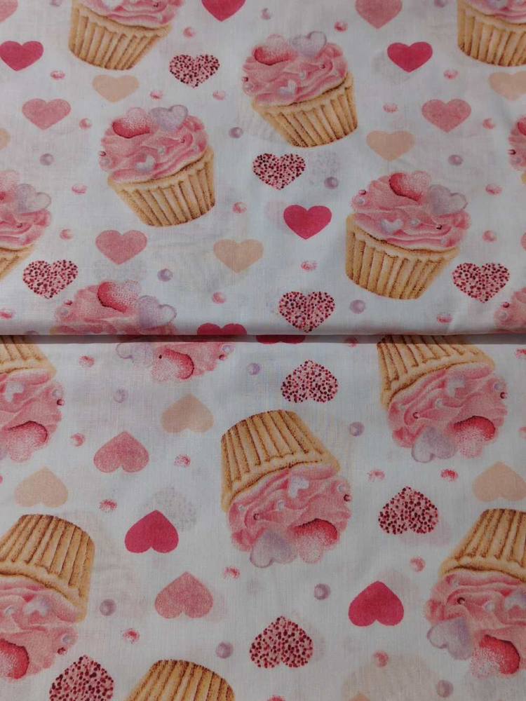 Bavlněná látka / plátno cupcake