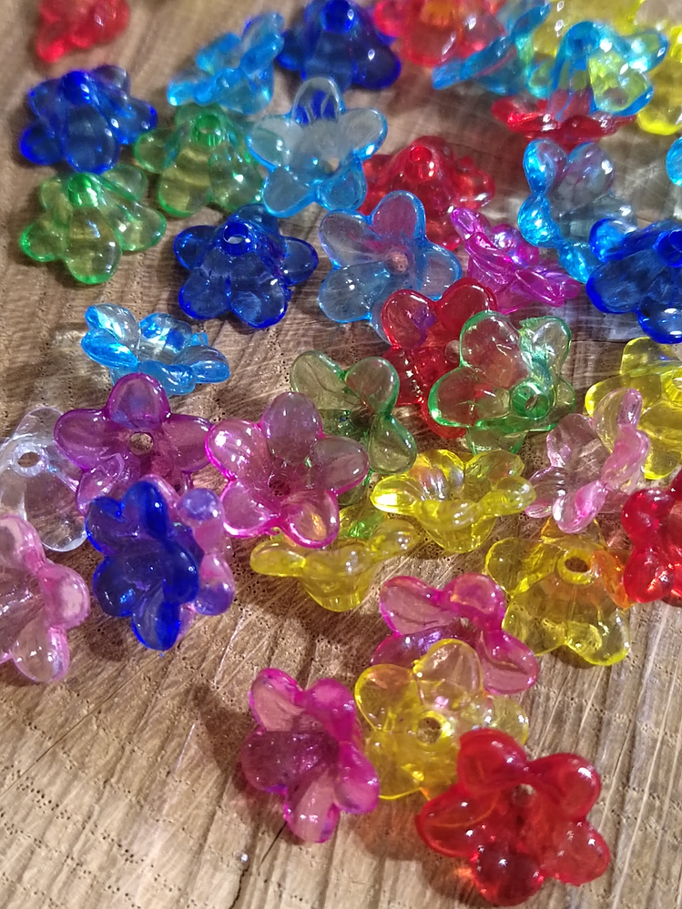 Plastové korálky zvoneček 12 mm 50 ks barva mix