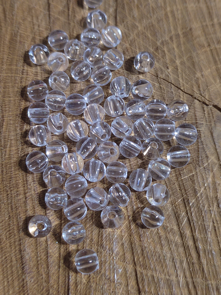 Plastové korálky Ø6 mm 10 ks čirá