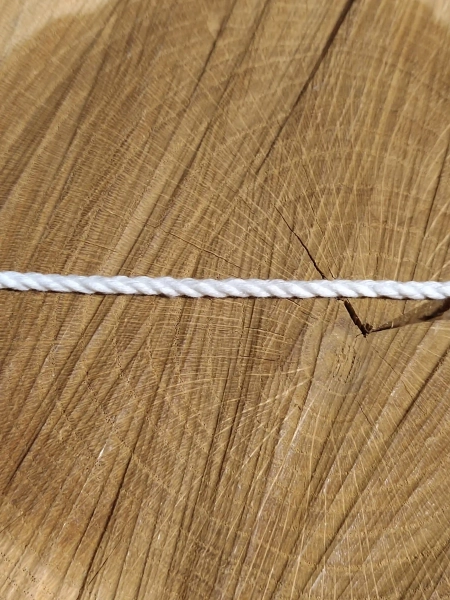 Bavlněná šňůra kroucená Ø3 mm bílá