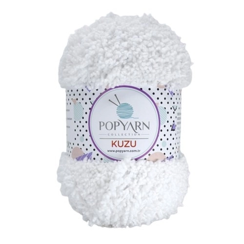 POPYARN Příze Kuzu B01 - bílá, 100g 100m