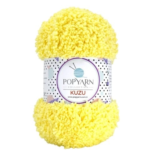 POPYARN Příze Kuzu B06 - žlutá, 100g 100m