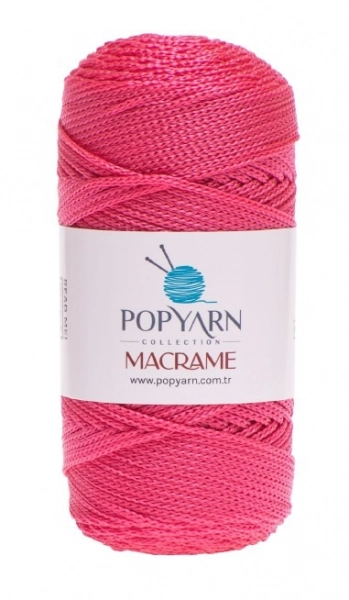 POPYARN Příze Macrame B024 - růžová, 100g 140m