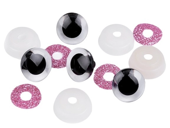  Bezpečnostní oči glitrové Ø20 mm fialová - prodej po 2 ks